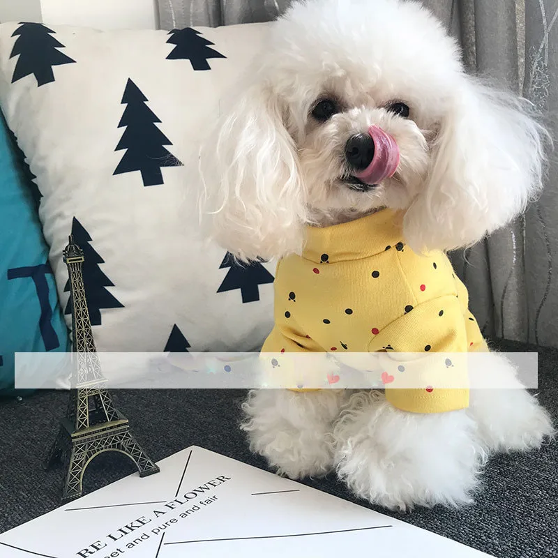 

Spring Summer Dog Clothes for Small Dogs Lovely Sweater for Chihuahua Kawaii Outfit for Yorkshire Pet Dot Costume Puppy Shirt