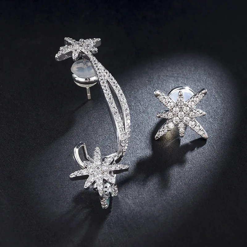 

New Real Zircon Fashion jewelry versatile hiphop alloy inlay earrings from Austrian circle handmade Mother's Day earrings