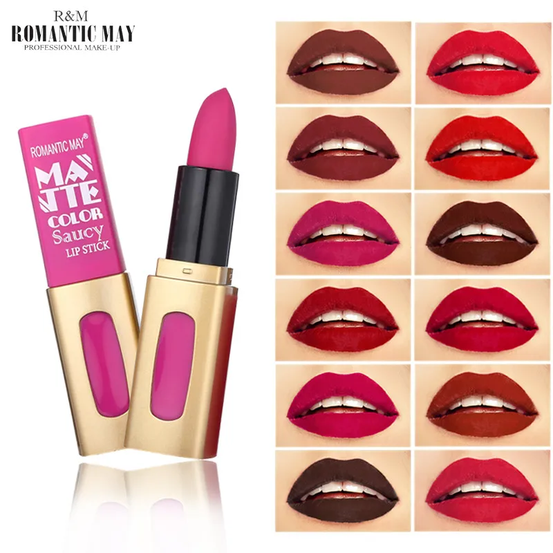 

Romantic May Lipstick Waterproof Long Lasting Matte Lip Cosmetic Beauty Makeup Gift