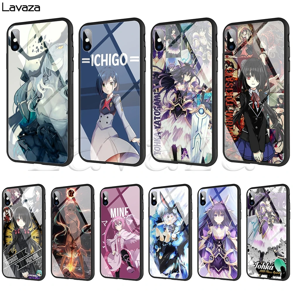

Lavaza Date a Live Yatogami Tohka Tempered glass TPU Case for iPhone XS MAX XR X 8 7 6 6S Plus
