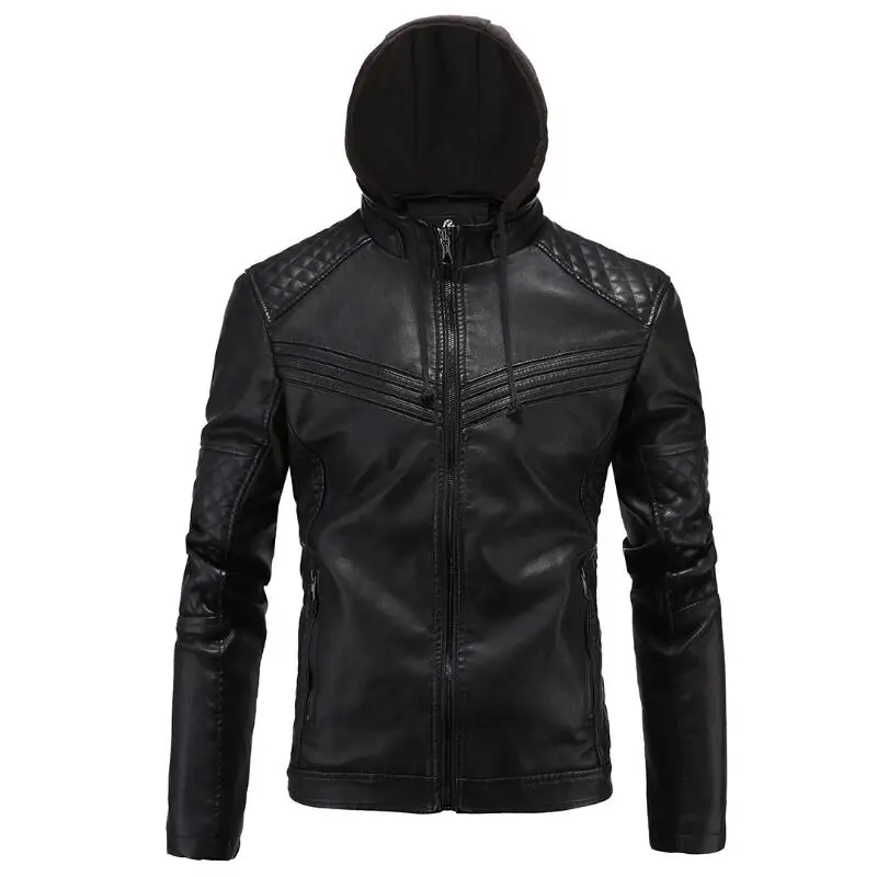 

Punk Leather Jacket For Men New Arrive Brand Motorcycle Leather Jacket Men, Men's Leather Jacket Mens Leather Jackets Coats