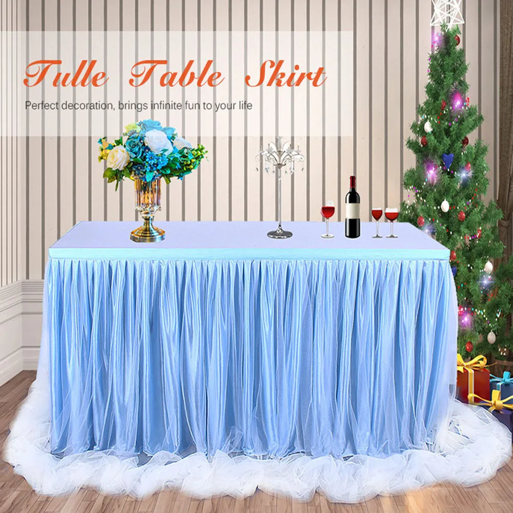 

Faroot NEW 6ft Wedding Tulle Table Skirt Party Birthday Festive Baby Shower Decor