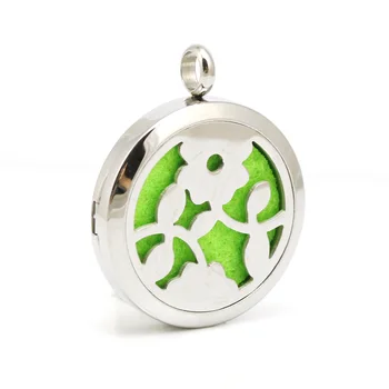 

Stainless Steel Fashion Women Flower Perfume Pendant Aromatherapy Essential Oils Diffuser Pendant Locket Necklace