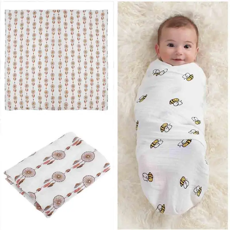 

120x120cm Baby Blanket Newborn Swaddling Accessories Soft Cartoon Cotton Infant Warm Swaddle Wrap Baby Bedding