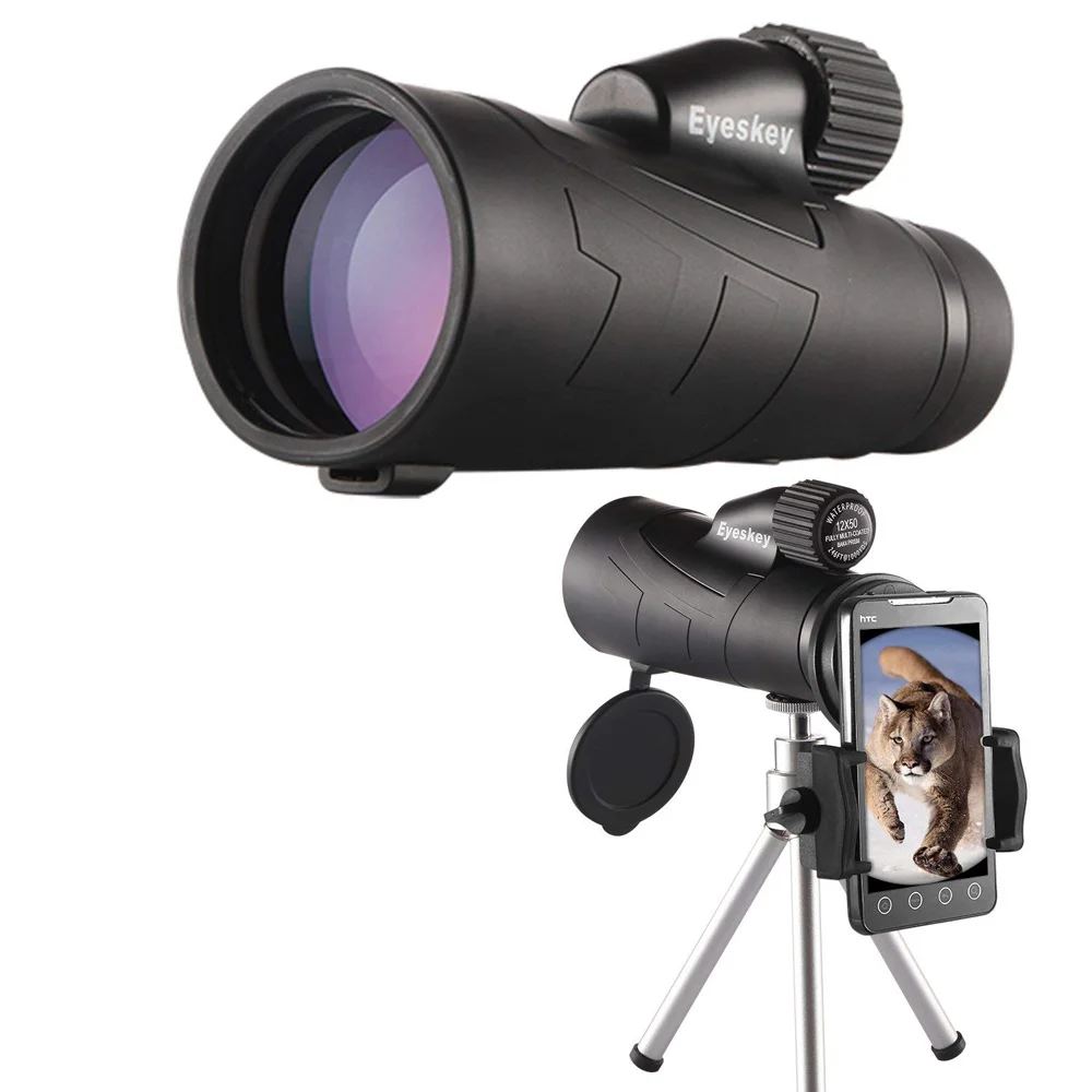 

12x50 Monocular Eyeskey Optics Waterproof Monocular Quality for Hunting Telescope High Power Monocular with BaK4 Prism Optics