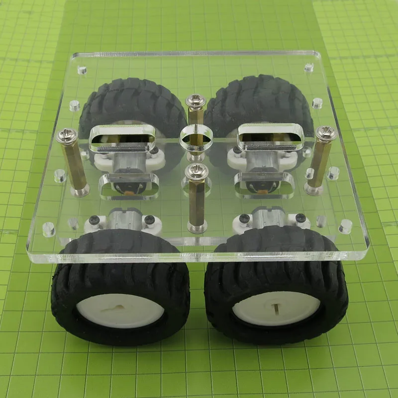 JMT Mini DIY N20 прозрачный акриловый четырехколесный привод двух слоев RC Robot Kit