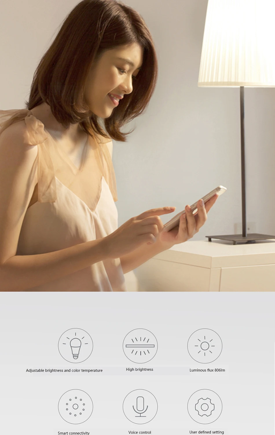 Wholesale Xiaomi Aqara 9W E27 2700K-6500K 806lum Smart White Color LED Bulb Light Work with Home Kit and MI Home App Smart Lamp