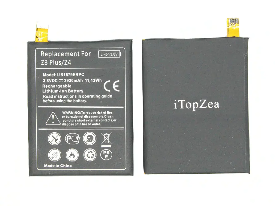 ITopZea 1x2930 мАч LIS1579ERPC Сменный аккумулятор для C5 Ultra / Dual E5506 E5553 E5533 E5563 Z3 Plus +/Dual E6553 Z4 E6533