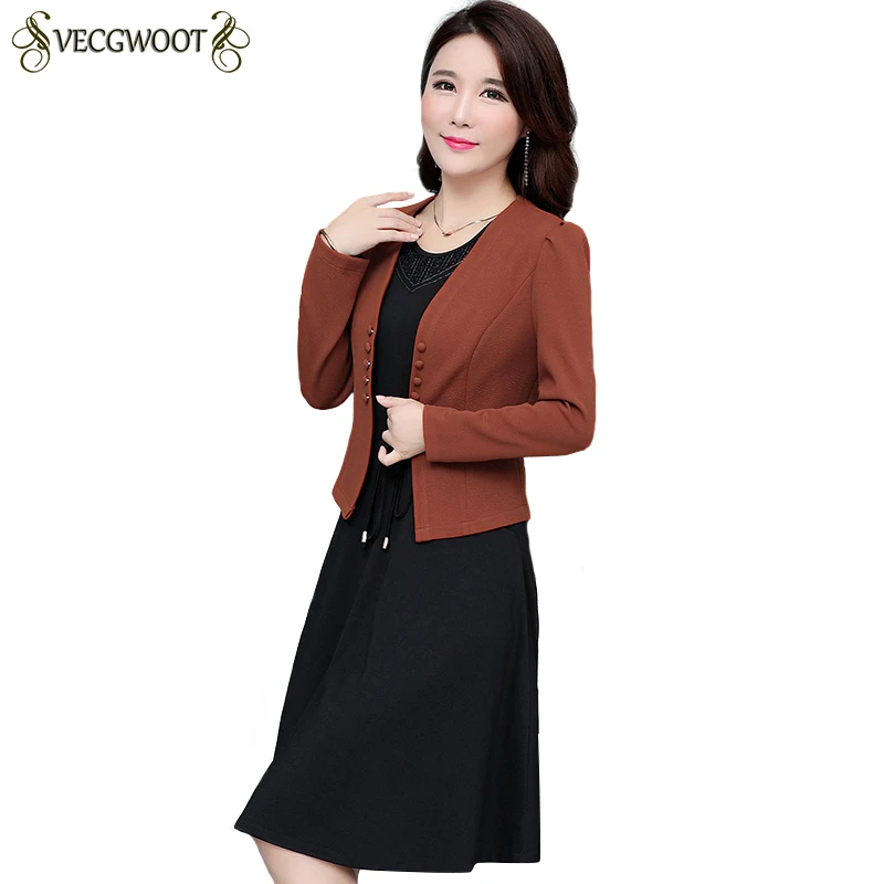 2020 Spring New Women's Shawl Long-sleeved Short Jacket OL Temperament Slim Was thin Two-piece Women Suit Skirt M-4XL WYT766 | Женская