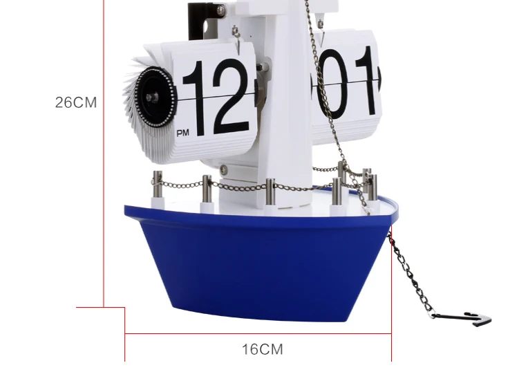 Ретро автоматические флип-часы винтажные настольные часы флип-страница пароход парусник декоративные детская комната цифровой Настольный домашние декоративные часы
