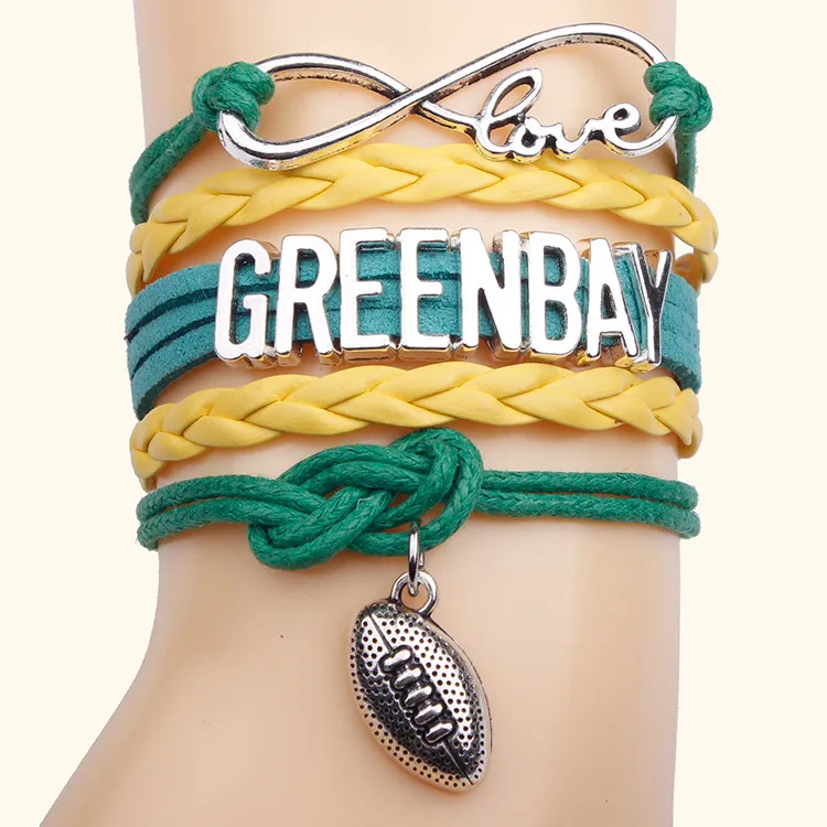 Drop Shipping Infinity Love Football Team Bracelet Sports Club Friendship Braided Bracelet New