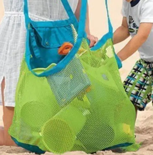 Netztasche Strandtasche Strand Aufbewahrungstasche für Kinder Sandspielzeug DE 