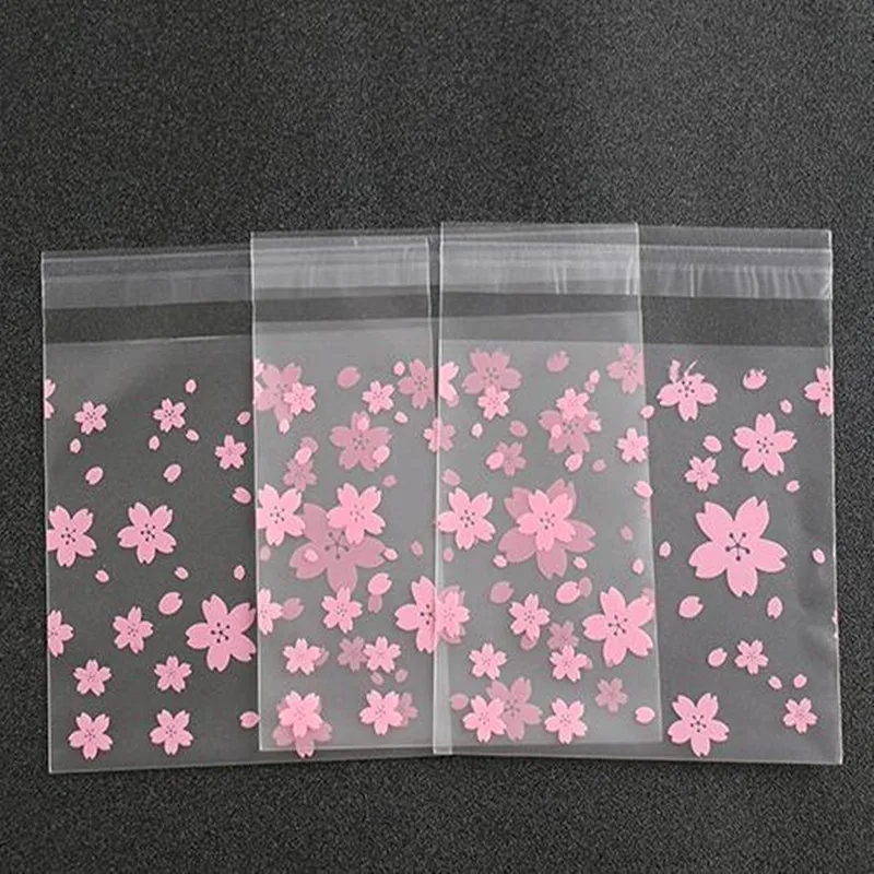 4 Pattern Clear Cookies Resealable Bag Gift Candy Food Beans Cookie Handmade Self Adhesive Packing Bags 3 Sizes PP031801