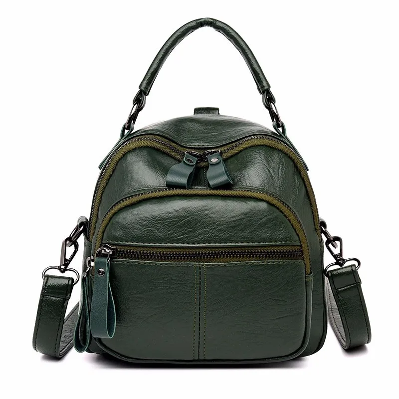 Женские маленькие рюкзаки для девочек, Mochilas, женский рюкзак, винтажный рюкзак, многофункциональные школьные сумки для девочек, повседневный рюкзак - Цвет: green