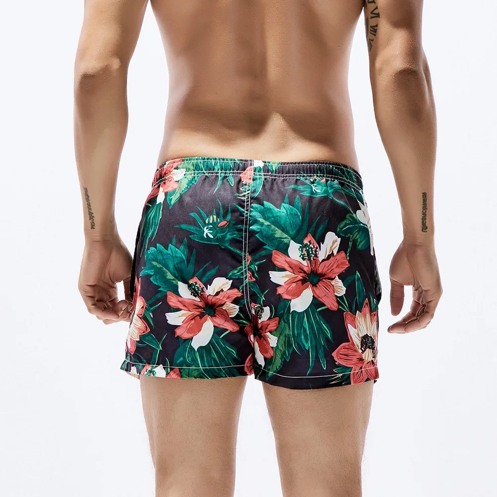 Мужские дышащие плавки Брюки Одежда для плавания Шорты тонкая одежда цветочный принт стиль свободные эластичные мужские шорты с карманами