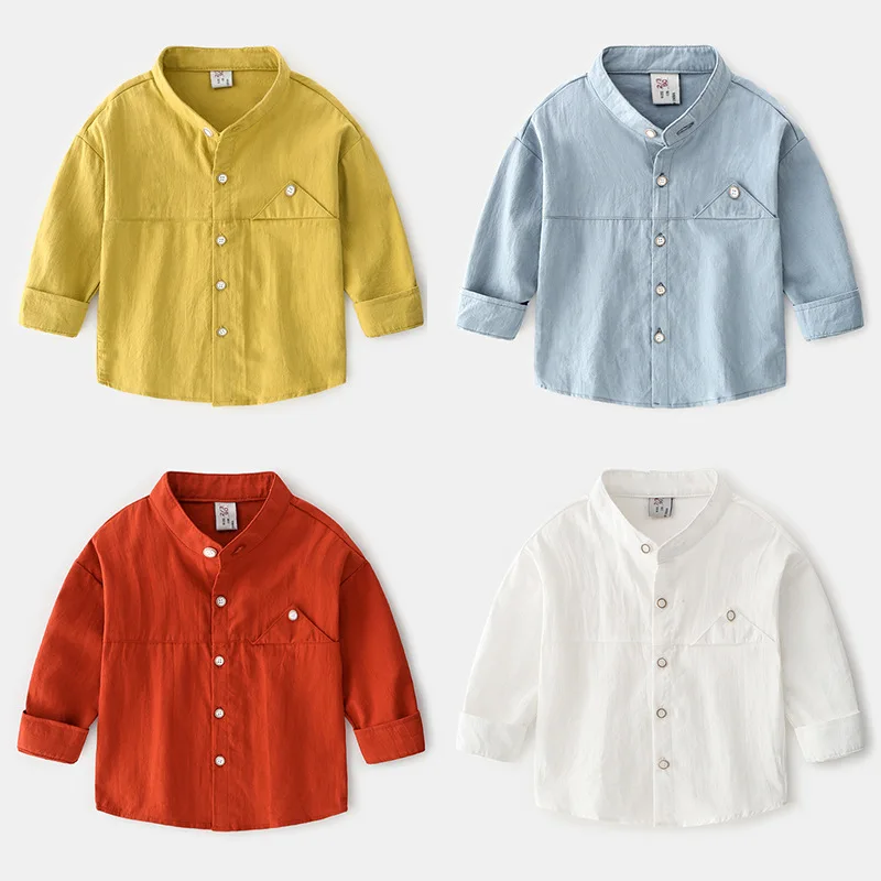 Kids Boys Shirts 2019 Spring Autumn Long Sleeve Shirts For Boys Cotton Fashion Baby Boy Tops Children Shirt BC500