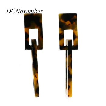 

2018 New Fashion Creative Resin Exaggerated Geometry Earring For Women Summer Exaggerated Rectangle Earrings