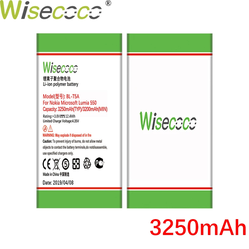 Wisecoco New Original 2100/3250mAh BL-T5A Battery For Nokia Microsoft Lumia 550 730 735 738 RM1038 RM1040 Phone With Track Code Wisecoco New Original 2100/3250mAh BL-T5A Battery For Nokia Microsoft Lumia 550 730 735 738 RM1038 RM1040 Phone With Track Code