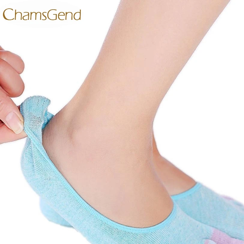 Дизайн; женские разноцветные Нескользящие мягкие дышащие массажные носки с 5 пальцами; 80327