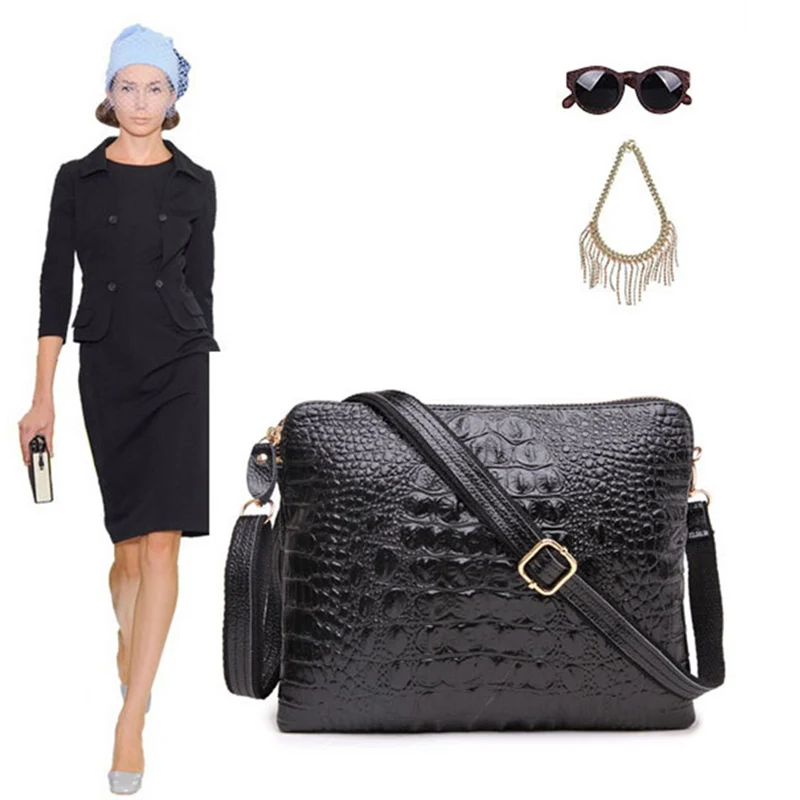 محفظة المرأة حقيبة ساع مخلب Crossbody حقائب السيدات جلد طبيعي حقيبة يد التمساح حقيبة كتف الأزياء التمساح الإناث