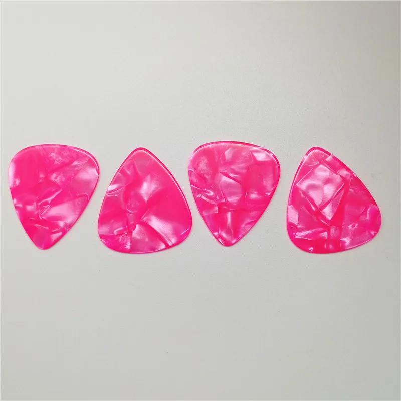 100PCS Pink Pearl Guitar Picks Blank Pearloid Pink Guitar Plectrum for Guitar