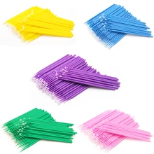 100 шт./пакет Прочный Микро одноразовый наращивание ресниц кисти для макияжа индивидуальные Аппликаторы тушь для ресниц Инструменты для удаления тампоны