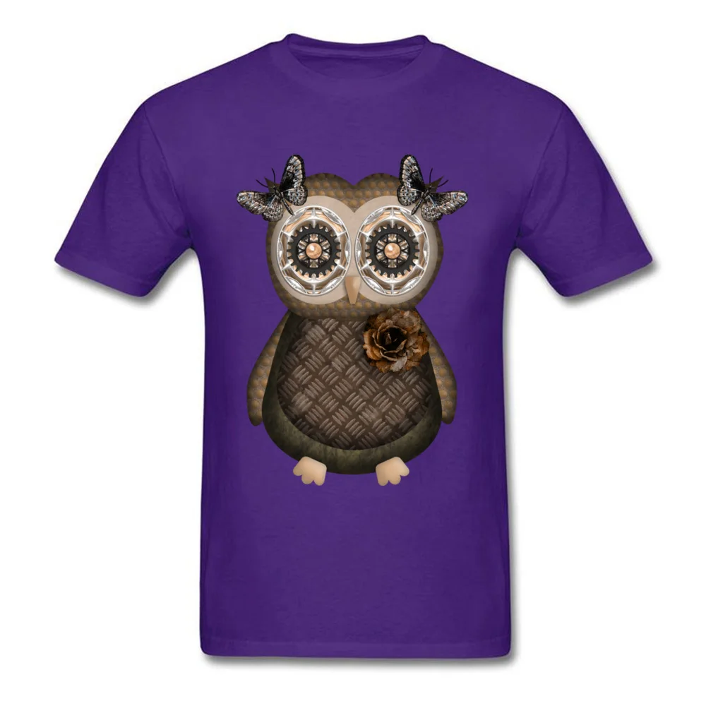 Girl Owl Fashion Short Sleeve Gift T-shirts 100% Cotton O Neck Men's Tees Geek Sweatshirts Summer/Autumn Drop Shipping Girl Owl purple