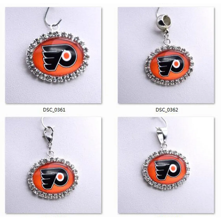 Pendant Charms Rhinestone NHL Philadelphia Flyers Charms for Bracelet