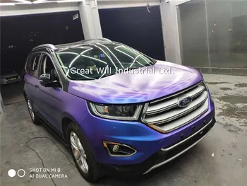

Satin Color Flip Blue/Purple Vinyl Wrap Film Shift Covering Foil Flip Flop Foil Car Wrap Air Bubble Free 1.52x20m/Roll