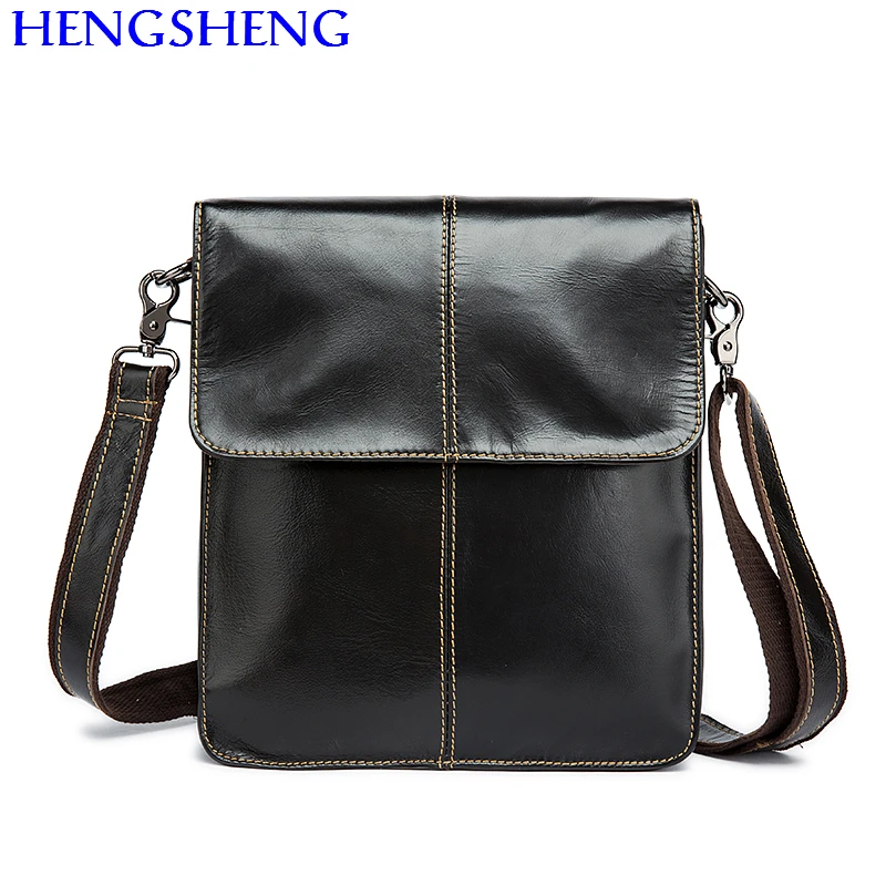 

Hengsheng 8821 genuine leather men messenger bag with high quality cow leather men shoulder bag of cover male shoulder bags