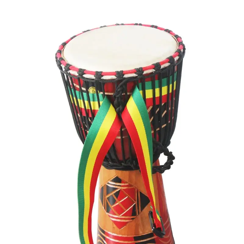 

1 pc Drum Strap Belt Tambourine Djembe Cotton Rainbow W50mm L3200mm
