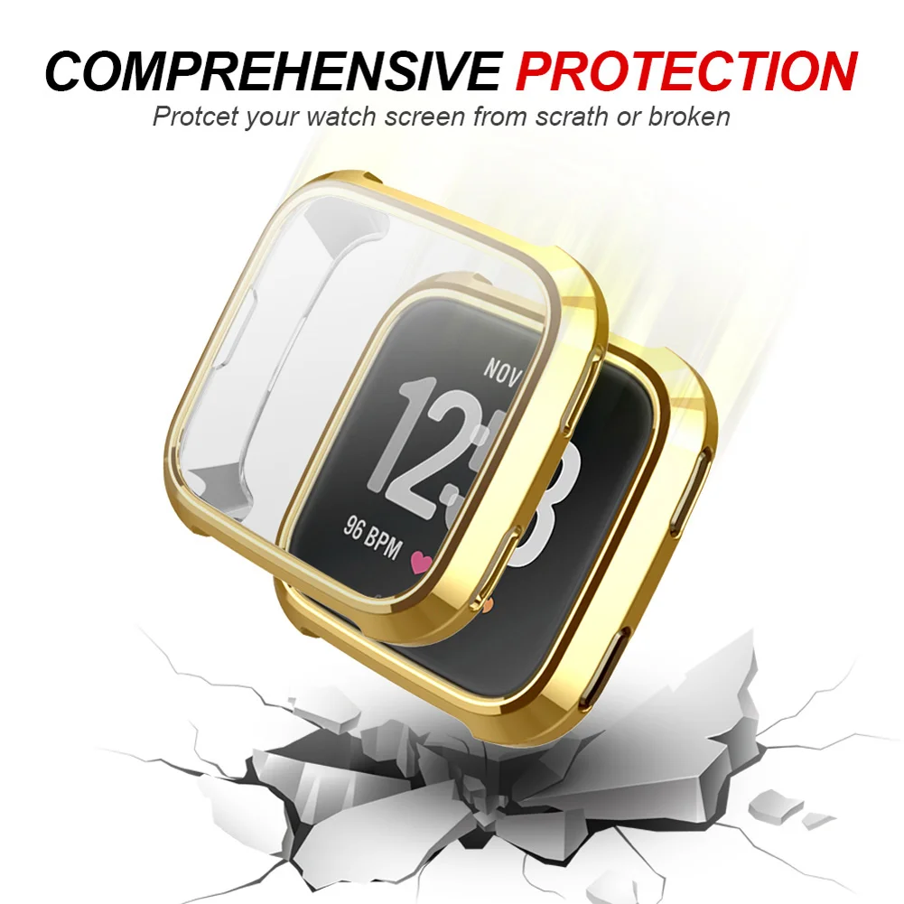 

1 Pcs Protection Cover Case TPU Soft Screen Protective for Fitbit Versa Watch 360 Degree Protection Cover LXH