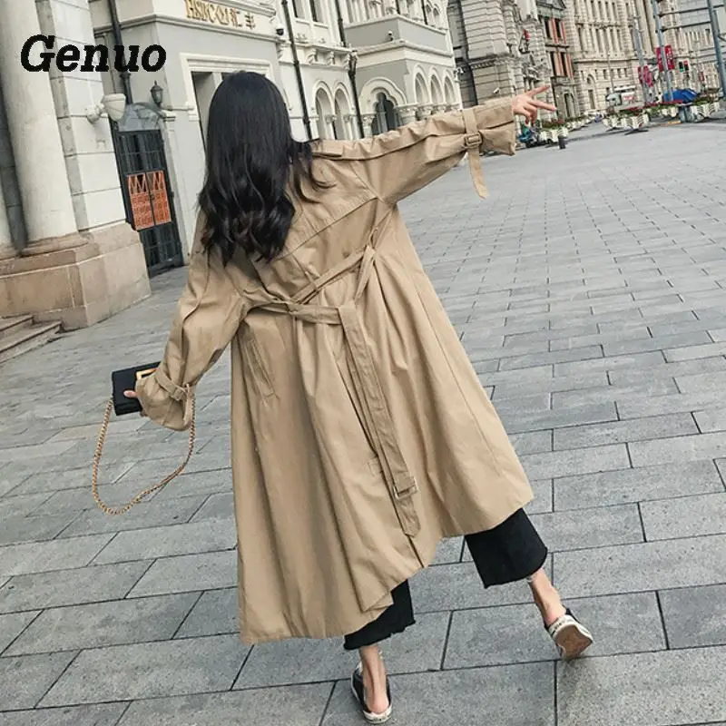 Le long Kaki Outwear Britannique Fille Automne Femmes Sous 2018 Trench Longue Genou X Manteau Style Printemps Ceinture Cheville Longueur gpEqS