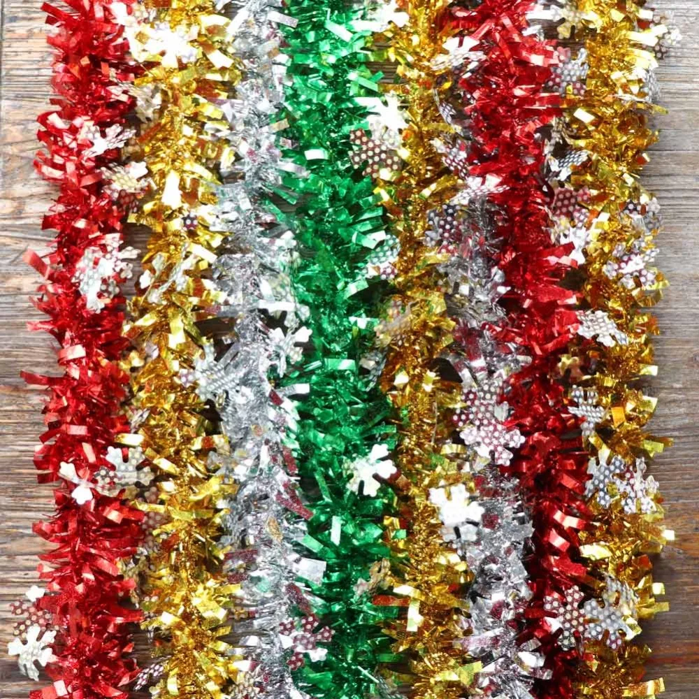 Теплая Рождественская мишура гирлянда 200 см разноцветное Рождественское украшение четыре цвета Рождественская елка мишура гирлянда