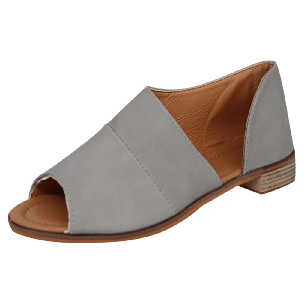 2019 New Arrival womens Summer Fashion Casual Shoes Side Open Cover Heel Retro Peep Toe Sandals chaussures femme ete #@A30