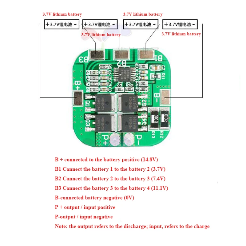 

2PCS 4S 14.8V 10A 18650 Li-ion Lithium Battery Charger Module Protection Board PCB For LicoO2 Limn2O4c 16.8V 18650 li Battery