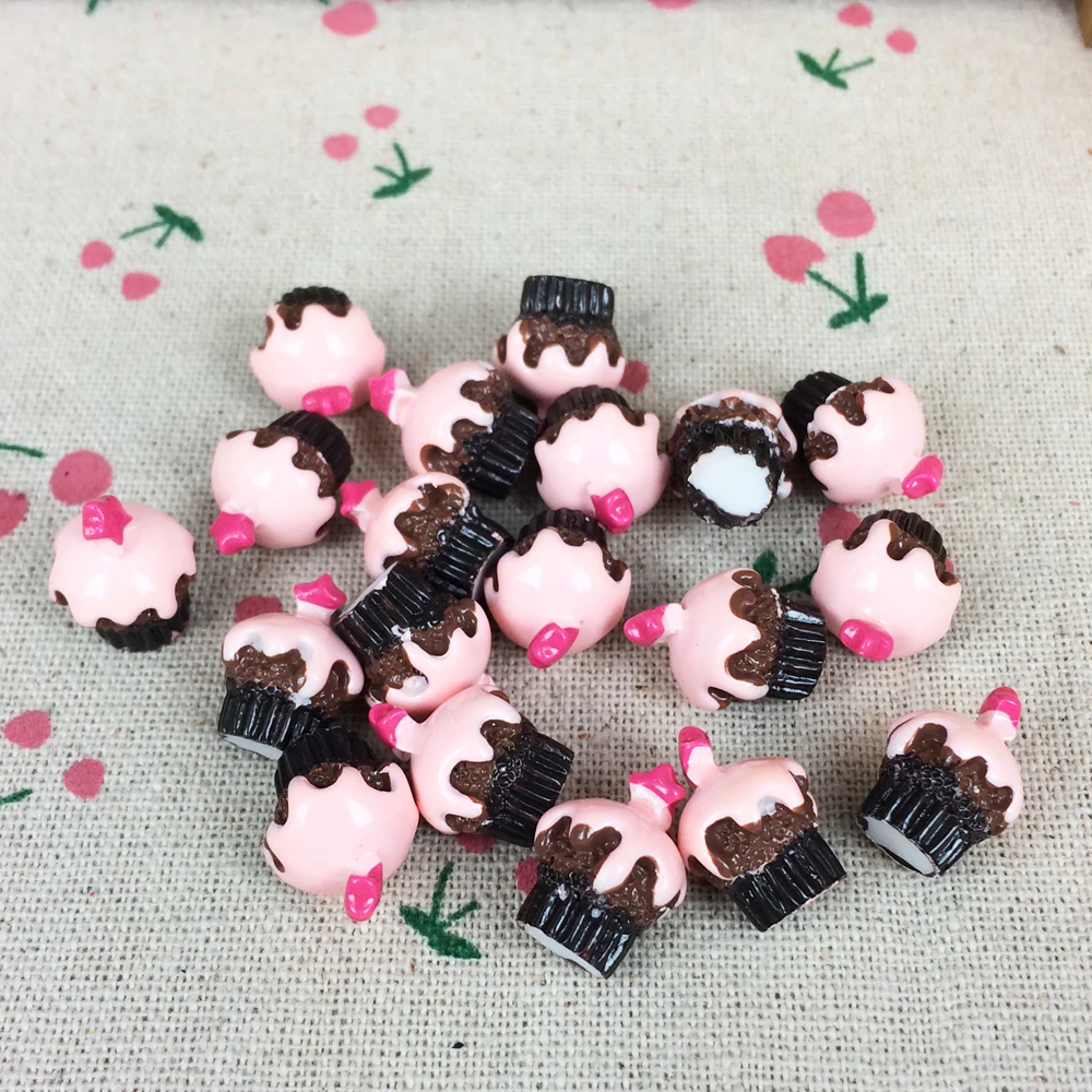 

10Pieces Flat Back Resin Cabochon Kawaii Fake Cake Food Flatback Embellishment Accessories Scrapbooking Decoration:11*16mm