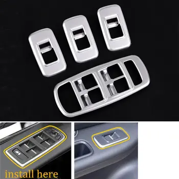 

BBQ@FUKA 4Pcs Car Door Window Switch Button Control Cover Panel Frame Trim Fit for Jaguar XE 2016
