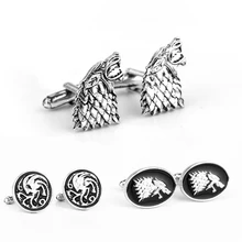 Game Of Thrones Wolf Head Cufflinks For Men House Stark and House Targaryen Badge Cufflinks Game Of Thrones Wolf Head Cufflinks For Men House Stark and House Targaryen Badge Cufflinks