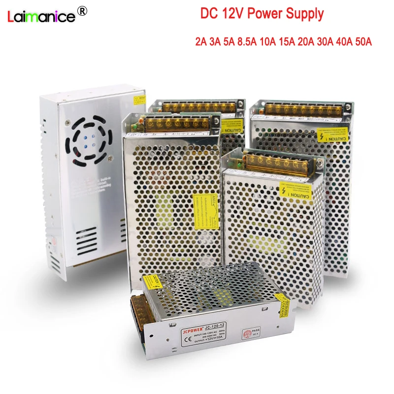 

Power Supply Led Driver AC 220V To DC 12 V 1.25A 2A 3A 5A 8.5A 10A 15A 20A 12 Volt Charger Step Down Adapter Light Transformer