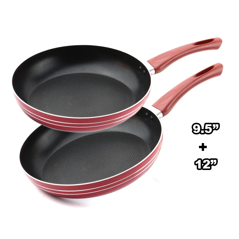 

Upspirit 2 pcs Frying Pan 9.5" & 12" For Gas Induction Cooker Aluminum Non-stick Griddles & Grill Pans Kitchen Cooking Tools