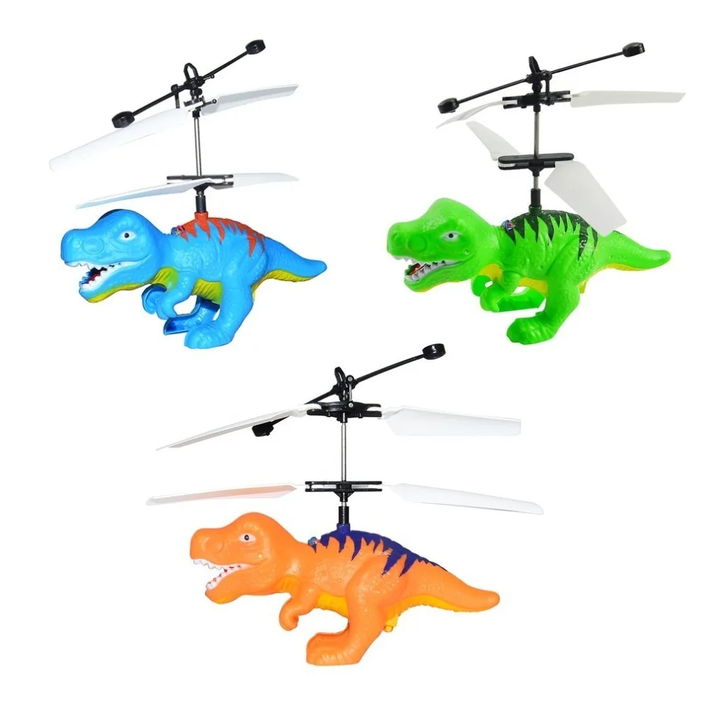 Электрическая радиоуправляемая летающая игрушка, инфракрасный датчик, модель динозавра, вертолет, светодиодный фонарик, usb зарядка, маленькая радиоуправляемая игрушка для детей