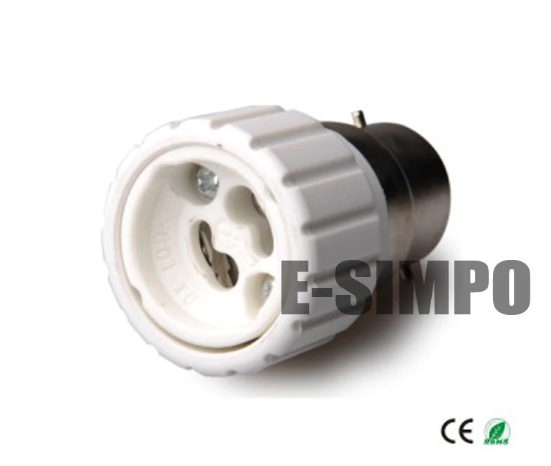 

B22 to Gu10 lamp base adapter Bayonet base to Gu10 light socket adapter CE Rohs Allow you install Gu10 lamp into B22 socket