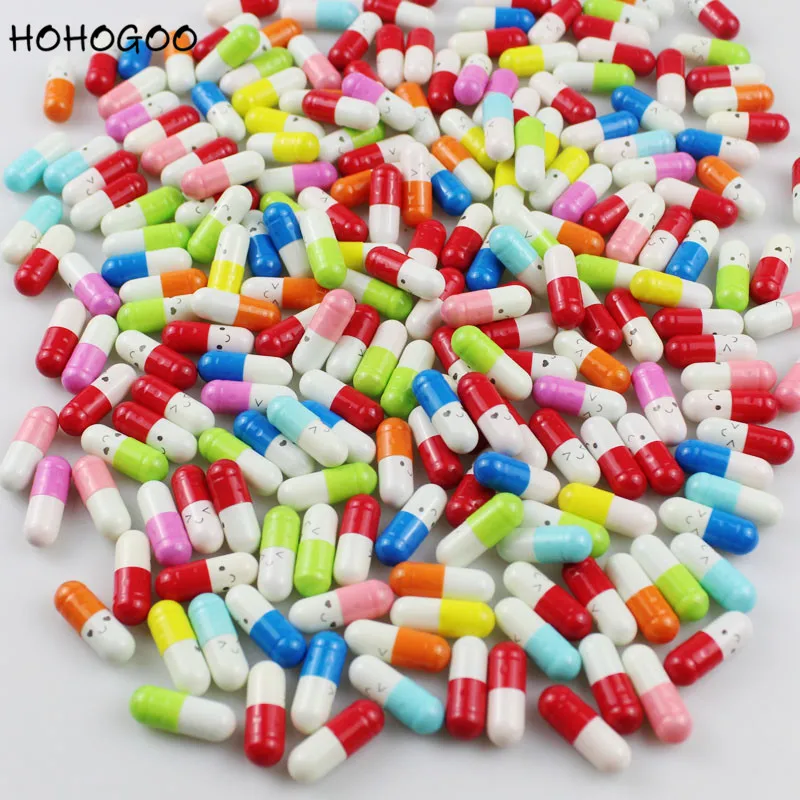 HOHOGOO 50 шт./компл. любовь капсула для письма пластик + бумага Kawaii смайлик пустой
