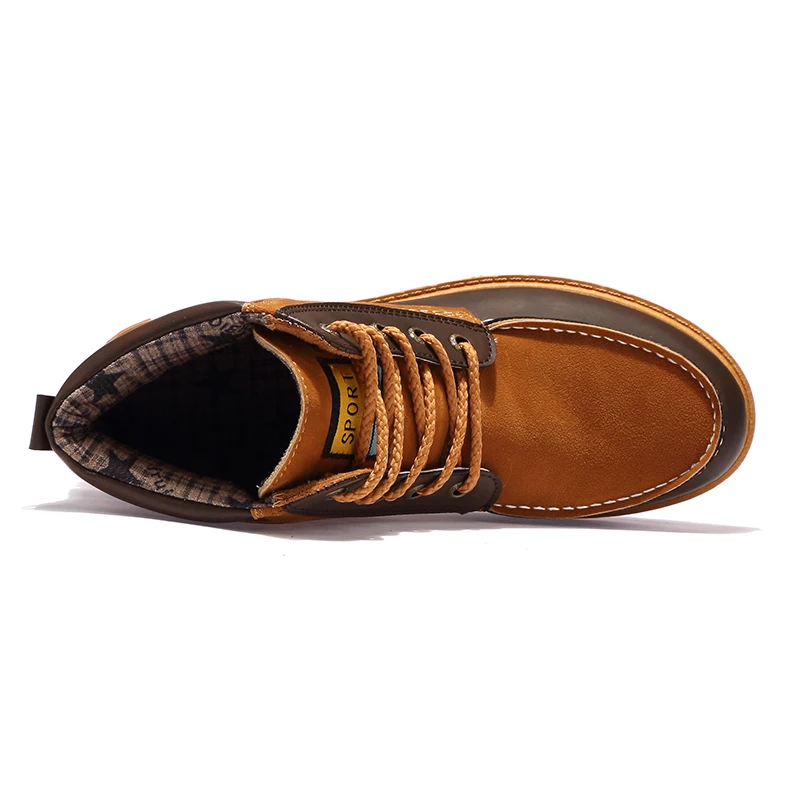 SERENE/новейшие Брендовые мужские зимние ботинки; Высококачественная кожаная износостойкая повседневная обувь; рабочие модные мужские ботинки; большие размеры 36-46