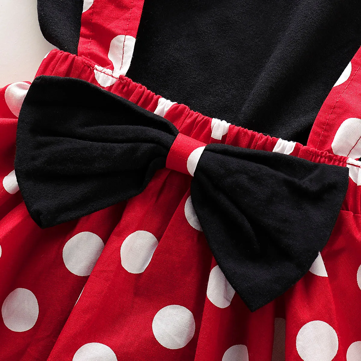 Детский однотонный комбинезон с короткими рукавами для маленьких девочек, футболка Топ+ юбка в горошек с бантом комплект из 2 предметов, одежда для маленьких девочек