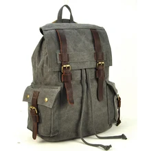 Для мужчин женщин холст натуральный кожаный рюкзак путешествия обратно в школу Книга Сумка Рюкзак На Плечо Простой Большой Классический Винтаж ежедневное использование