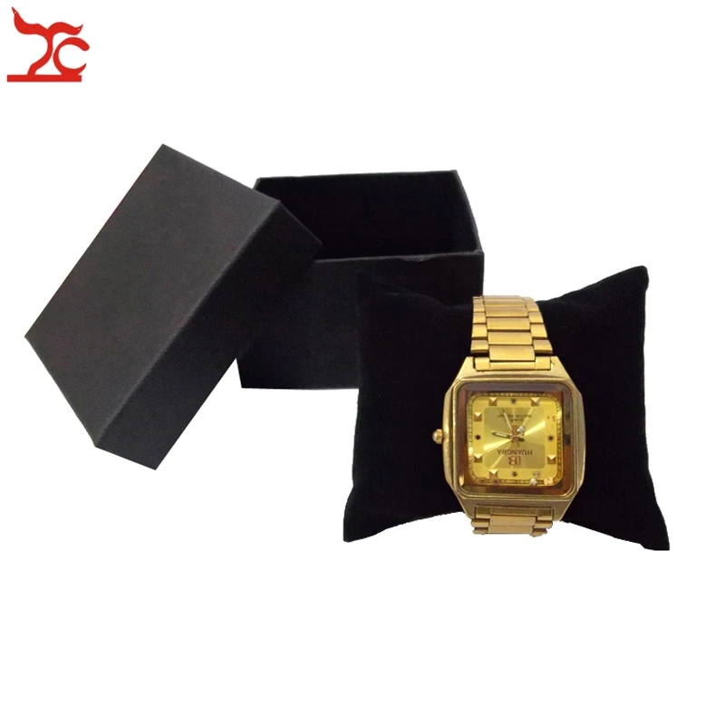 

Hot Sale Jewelry Display Box 40Pcs Black Watch Box With Velvet Pillow Holder Bangle Bracelet Present Gift Boxes