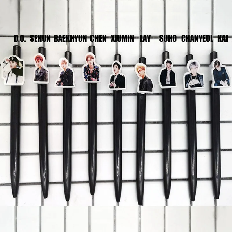1 шт. Kawaii K-POP EXO SEHUN BAEKHYUN XIUMIN LAY изображения шариковые черные чернила для ручки пресс Шариковая ручка для школы офисные принадлежности