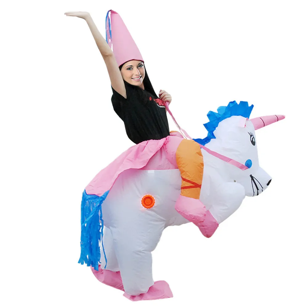 Коричневый Ковбой лошадь наряд забавные надувные костюм на Хэллоуин Карнавальный Косплэй корова мальчик всадника лошадь надувной костюм